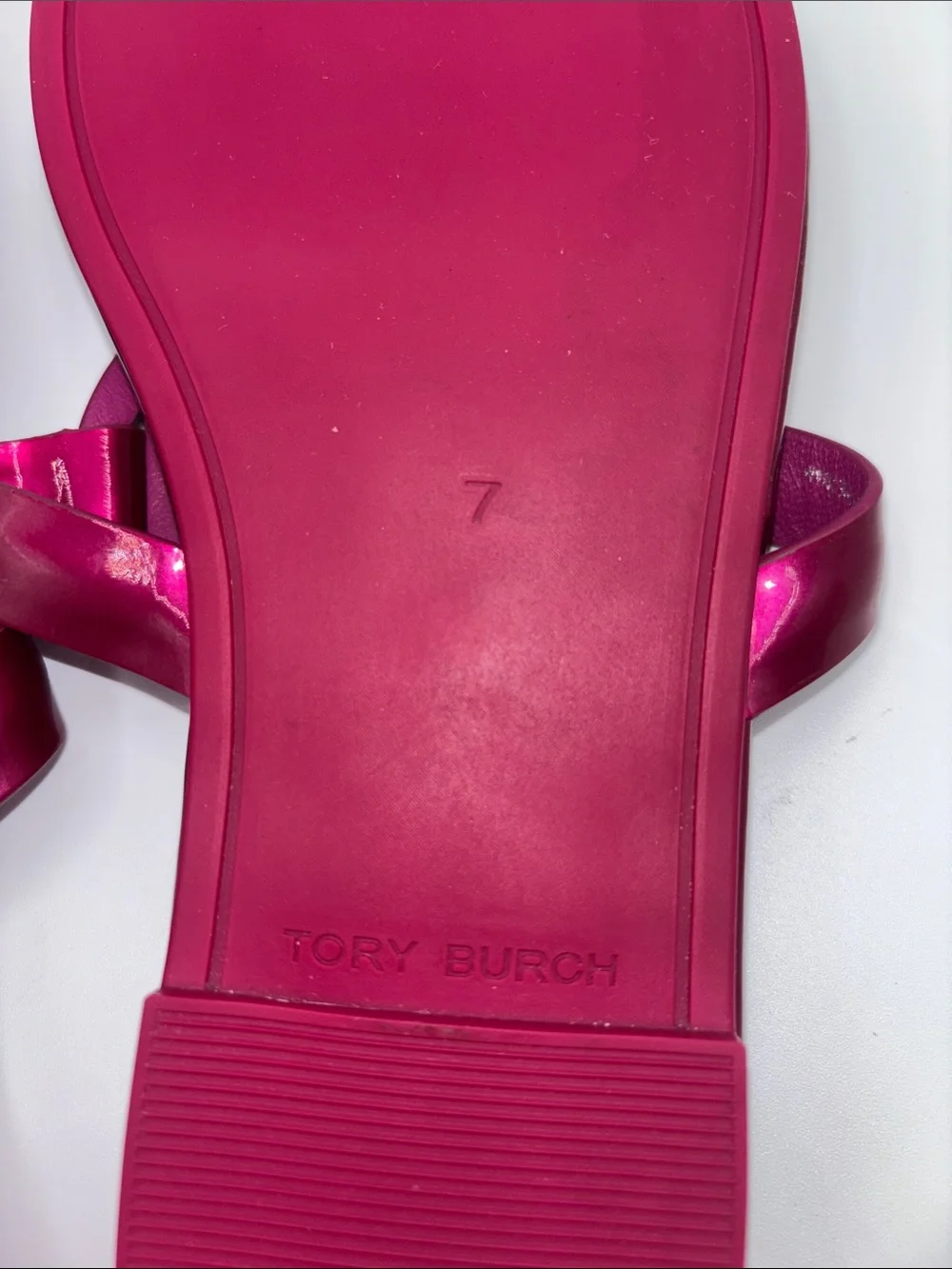 Tory Burch Metallic Fuchsia Miller Thong Sandals